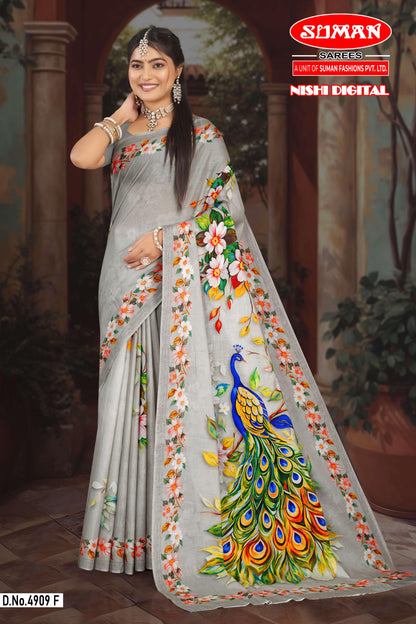 Pure Cotton Digital Print Saree
