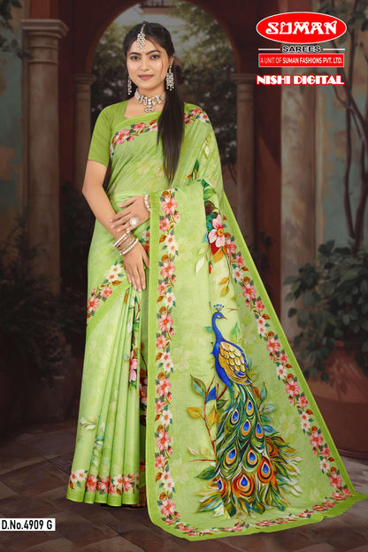 Pure Cotton Digital Print Saree