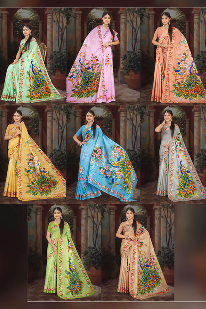 Pure Cotton Digital Print Saree
